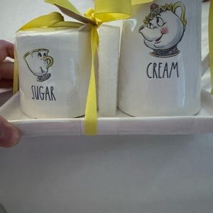Rae Dunn cream and sugar set in Beauty and the Beast’s! Brand new!